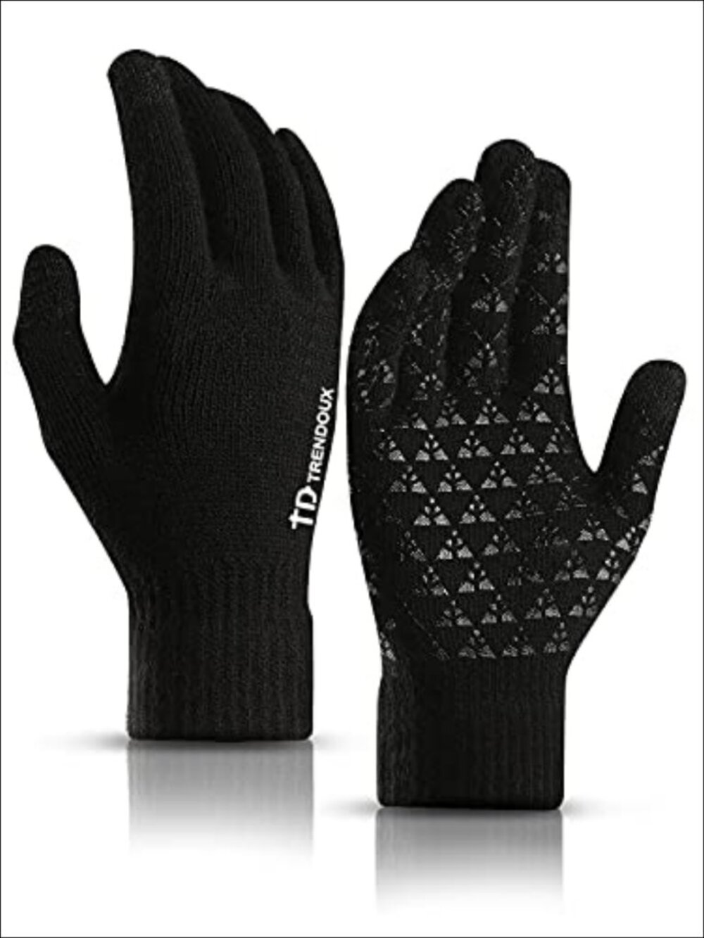 Winter Gloves Touch Screen Thermal Warm Knit Lightweight High Stretch
